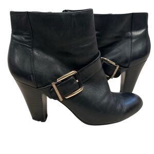 Dana Bachman Leather Ankle Booties with Buckle
